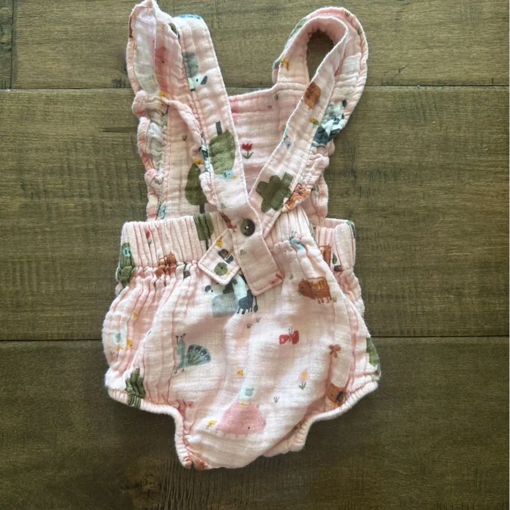 Adorable Pink Animal Print Baby Romper Viverano 0-3 months